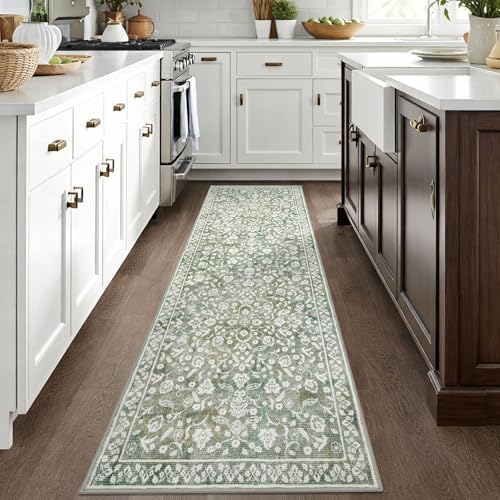 Washable Vintage 2.6x8 Runner Rug Non Slip Runners for Hallway