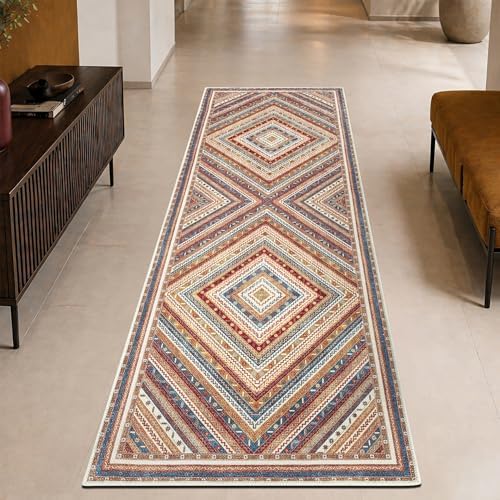 Keen Home Design Vintage Washable Runner Rug, Non-Slip Low Pile, 2x10