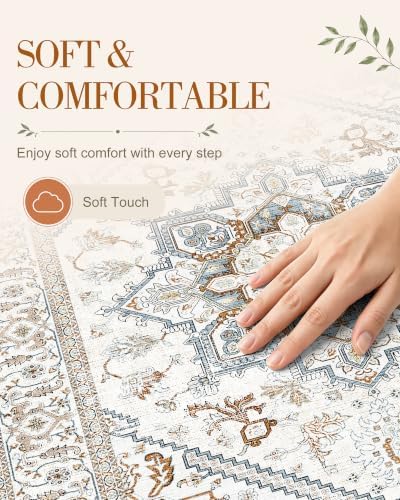 OLANLY 5x7 Washable Area Rugs, Soft Non Slip Carpet for Bedroom Living Room