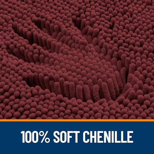 OLANLY Toilet Rugs U-Shaped 24x24, Soft Absorbent Chenille Contour Rugs