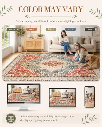 OLANLY 10x12 Washable Area Rug, Soft Non Slip Carpet for Living Room