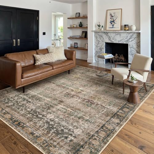 Rugxara Brown Area Rugs 5x7 Washable Rug for Living Room Bedroom
