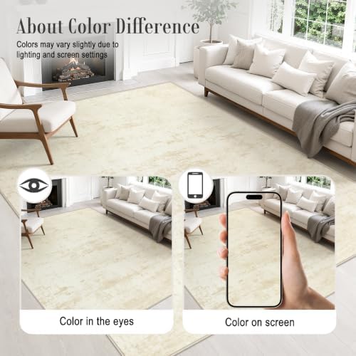 3x10 Washable Runner Rug：Modern Abstract Kitchen Soft Carpet Beige