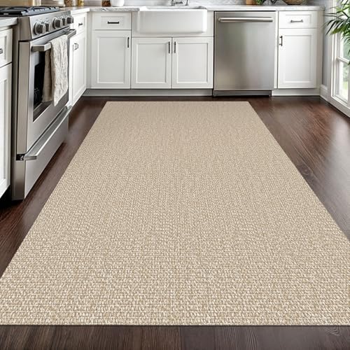 EARTHALL Washable Area Rug, Non Slip Entryway Rug, 4x6 Ft, Sand/Beige