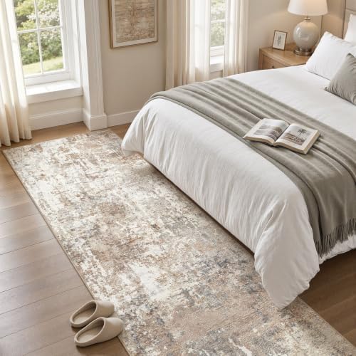 LOONGRUG Runner Rug 3x10 Washable Non-Slip Kitchen Neutral Modern Rug