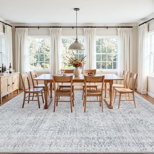 10x14 Area Rugs Living Room: Bedroom Neutral Washable Carpet Gray