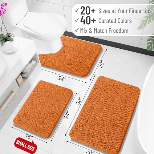 OLANLY Toilet Rugs U-Shaped 24x24, Soft Absorbent Chenille Contour Rugs