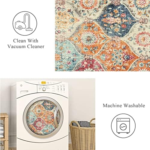 Lahome Moroccan Kitchen Runner, 2'5''x8' Washable Runners for Hallways 8ft