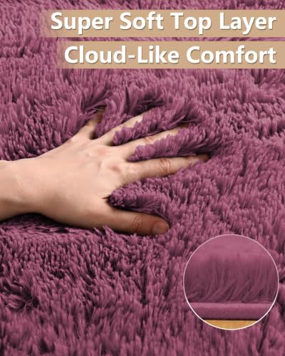 Smiry Round Area Rugs for Living Room Bedroom 2x2 ft, Fluffy Carpet