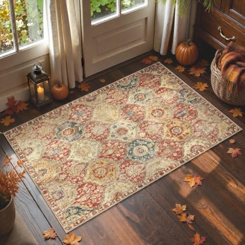 Lahome Moroccan Washable Rug, 2x3 Bathroom Rugs for Kitchen Entryway