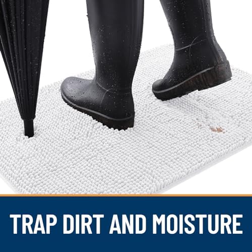 OLANLY Dog Door Mat for Muddy Paws 70x32, Super Absorbent Chenille Mud Mat