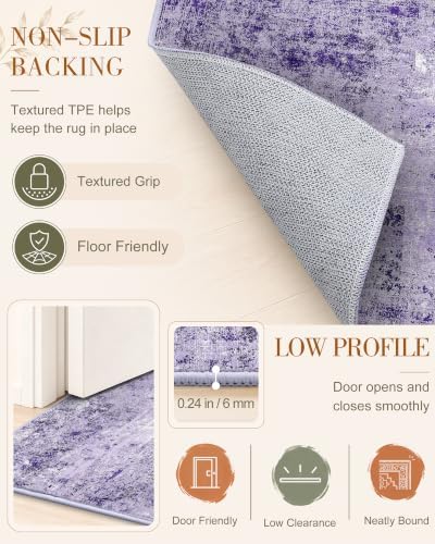 OLANLY 6x9 Washable Area Rug, Soft Non Slip Carpet for Bedroom Living Room