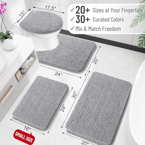 OLANLY Bathroom Runner Rugs 40x24, Extra Soft Absorbent Chenille Bath Rugs
