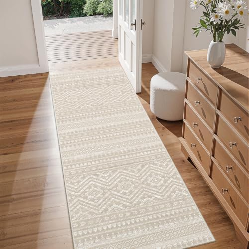 Miukiki Washable 2x6 Runner Rug Hallway Non Slip Kitchen Runner Brown