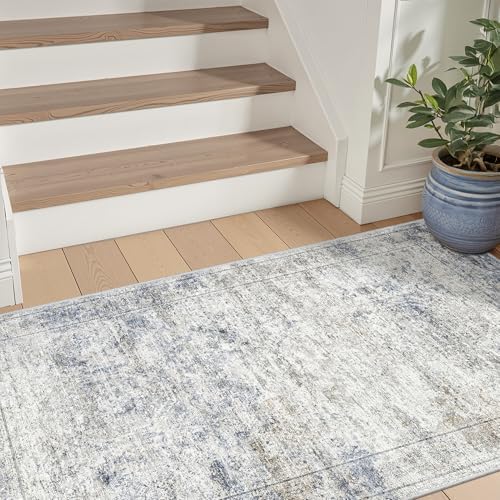 3x4 Rugs for Entryway,Washable Area Rug,Blue