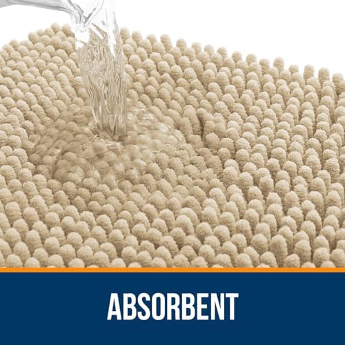 OLANLY Bathroom Runner Rugs 40x24, Extra Soft Absorbent Chenille Bath Rugs
