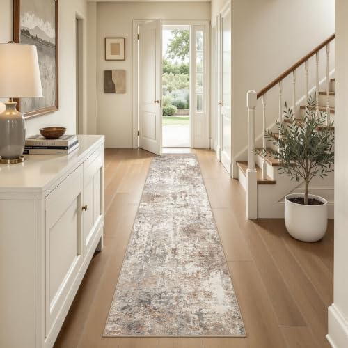 LOONGRUG Runner Rug 2x10 Washable Non-Slip Kitchen Neutral Modern Rug