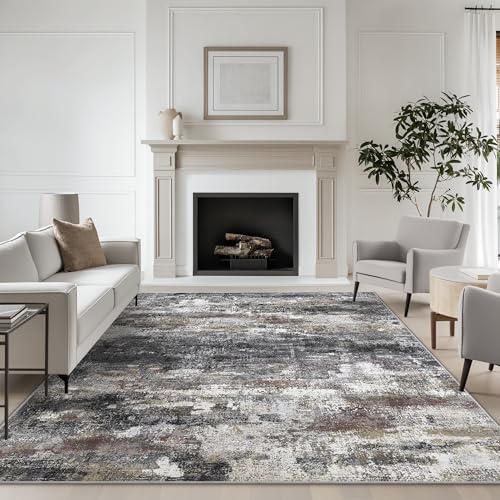BEIMO 2x3 Area Rugs for Entryway, Dark Grey Washable Abstract Non Slip Rug