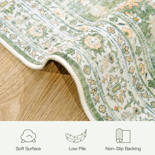 9x12 Area Rugs for Living Room, Washable Large Carpet, Light Green