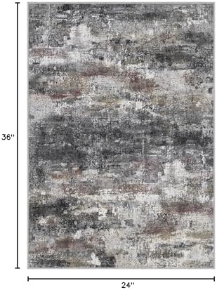 BEIMO 2x3 Area Rugs for Entryway, Dark Grey Washable Abstract Non Slip Rug