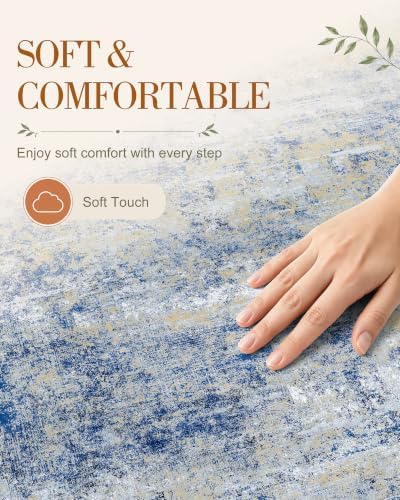 OLANLY 4x6 Washable Area Rug, Soft Non Slip Carpet for Bedroom Living Room