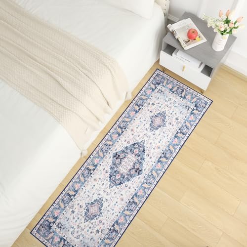 Amearea Vintage Design Runner Rugs for Living Room, 2x6 Blue Runner Rug