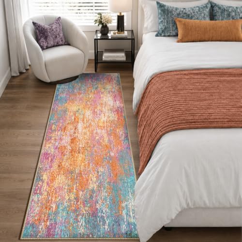 RELEANY Washable Runner 2'x6' Abstract Area Rug for Hallway Starlight