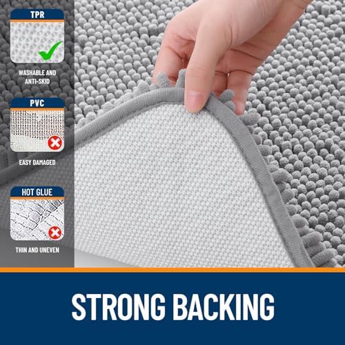 OLANLY Bathroom Runner Rugs 40x24, Extra Soft Absorbent Chenille Bath Rugs