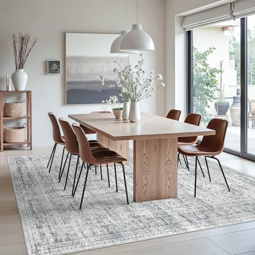 Soalmost 10x12 Area Rugs for Living Room Washable Rug Non-Slip Grey