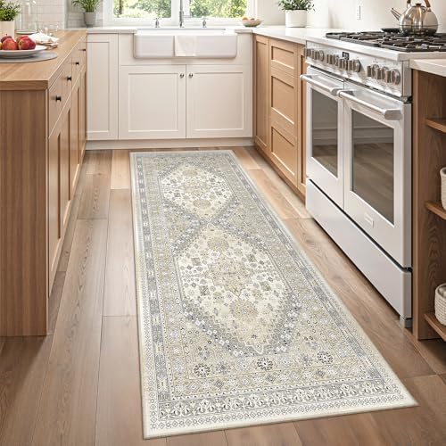 zesthome 2x5 Rug Runners for Hallways Non Slip,Kitchen Rugs,Beige