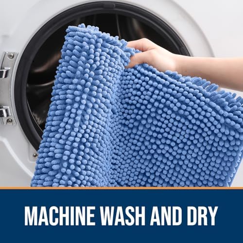OLANLY Dog Door Mat for Muddy Paws 40x24, Super Absorbent Chenille Mud Mat