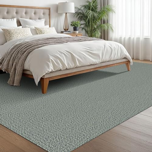EARTHALL Washable Area Rug, Non Slip Living Room Rug, 6x9 Ft, Green/Grey