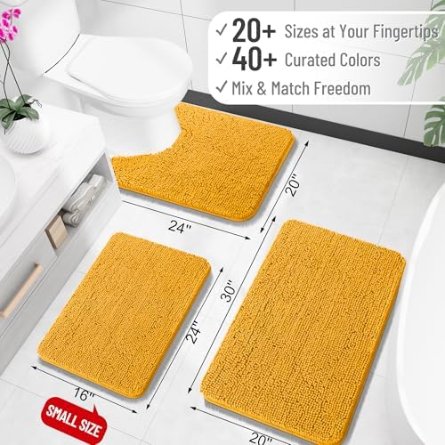 OLANLY Large Bathroom Rugs 50x30, Extra Soft Absorbent Chenille Bath Rugs