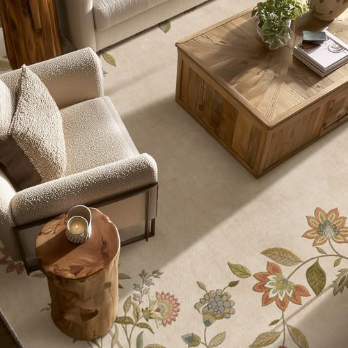 5x7 Area Rugs for Living Room: Washable Bedroom Rug Non Slip Large Carpet