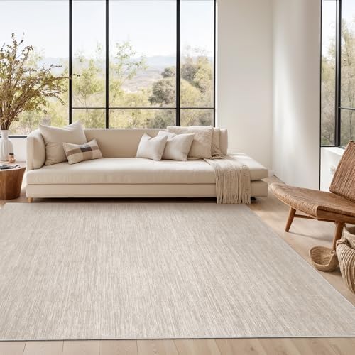 Valenrug 5x8 Area Rug Non Slip, Large Washable Rugs for Living Room, Beige