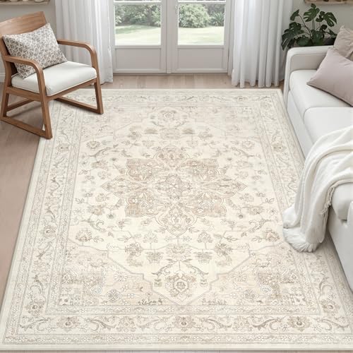 6x9 Area Rugs Living Room: Bedroom Washable Carpet Beige White