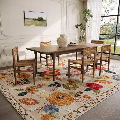 Washable Living Room Area Rug: 5x7 Rugs for Bedroom Non Slip Large Carpet