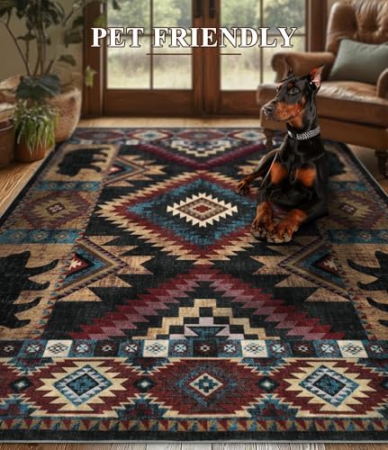 YIHOUSE 6x9 Western Cabin Area Rugs for Living Room