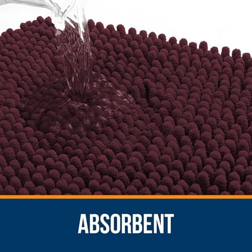 OLANLY Large Bathroom Rugs 44x32, Extra Soft Absorbent Chenille Bath Rugs