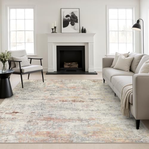 Area Rug Living Room: 6x6 Modern Washable Indoor Soft Carpet Taupe
