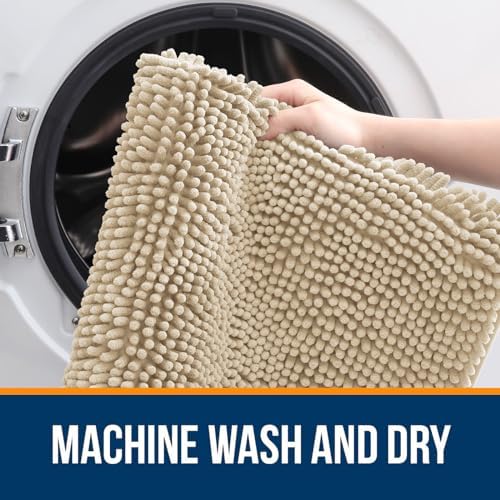 OLANLY Bathroom Runner Rugs 40x24, Extra Soft Absorbent Chenille Bath Rugs