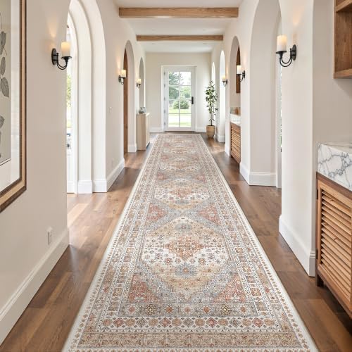 zesthome 3x14 Runner Rug Non Slip,Washable Hallway Runner Rug,Orange