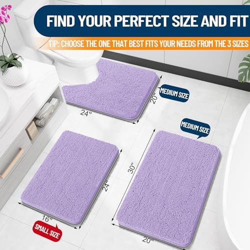 OLANLY Bathroom Rugs 30x20, Extra Soft Absorbent Chenille Bath Rugs