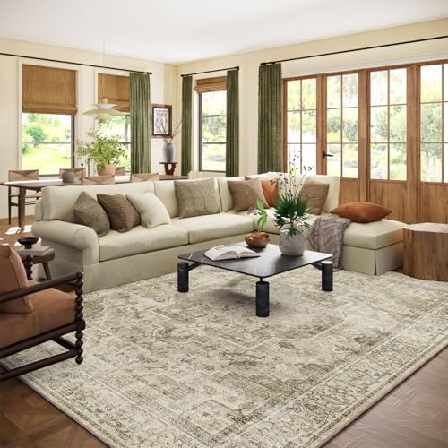 9x12 Area Rugs for Living Room: Washable Bedroom Rug Non Slip Boho Carpet