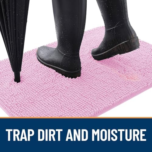 OLANLY Dog Door Mat for Muddy Paws 54x24, Super Absorbent Chenille Mud Mat