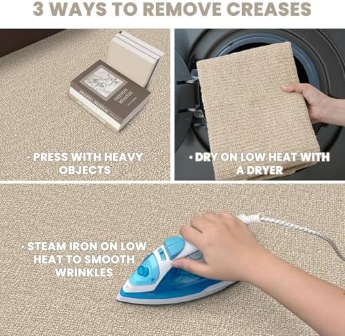 EARTHALL Washable Runner Rug, Non Slip Hallway Runner, 3x16 Ft, Sand/Beige