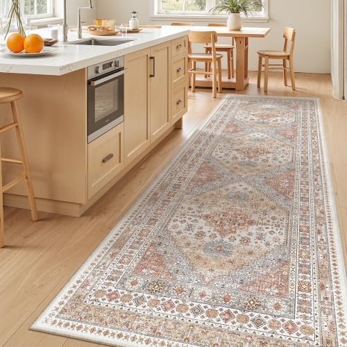 zesthome 3x10 Runner Rug Non Slip,Washable Hallway Runner Rug,Orange
