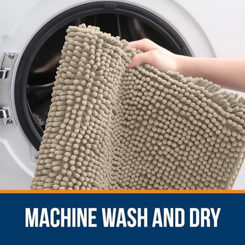 OLANLY Bathroom Runner Rugs 47x24, Extra Soft Absorbent Chenille Bath Rugs