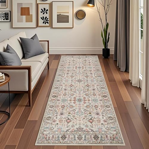 Washable Runners for Hallways: 3x8 Kitchen Runner Rugs with Rubber Backing