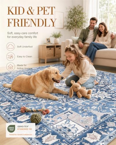 OLANLY 3x5 Washable Accent Rug, Soft Non Slip Carpet for Entryway Bedside